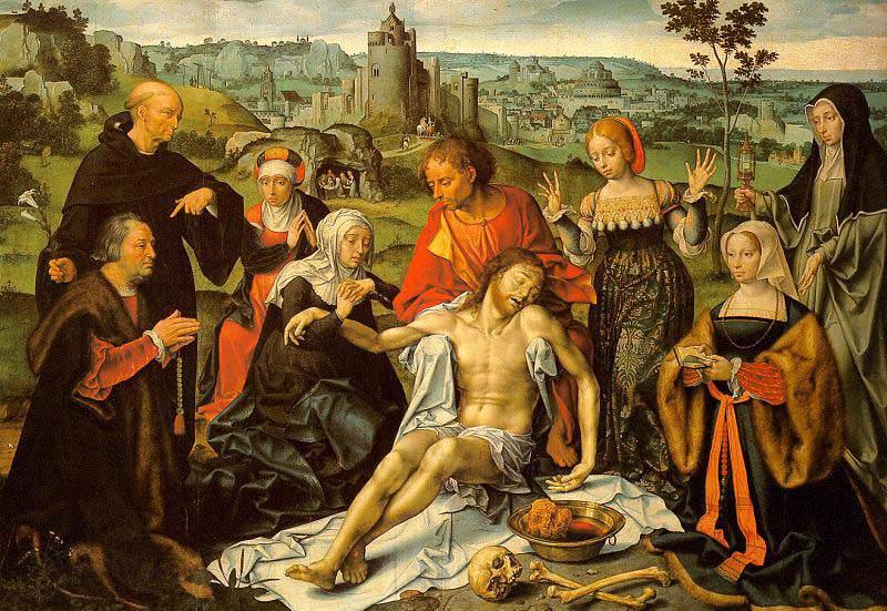 CLEVE, Joos van Altarpiece of the Lamentation (central) dfg Spain oil painting art